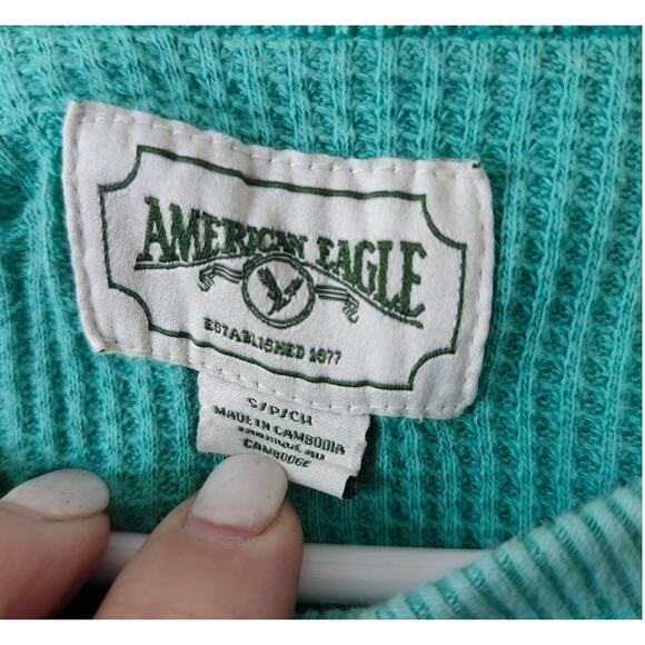 American Eagle Sm Vintage Look 1977 Mountain Pine Tree Sweater Oversized - Picture 4 of 8